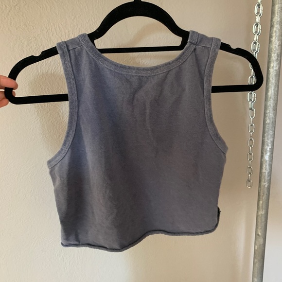 Brandy Melville Grey crop top scoop neck tank top sports bra top xs sm OS - Picture 4 of 8